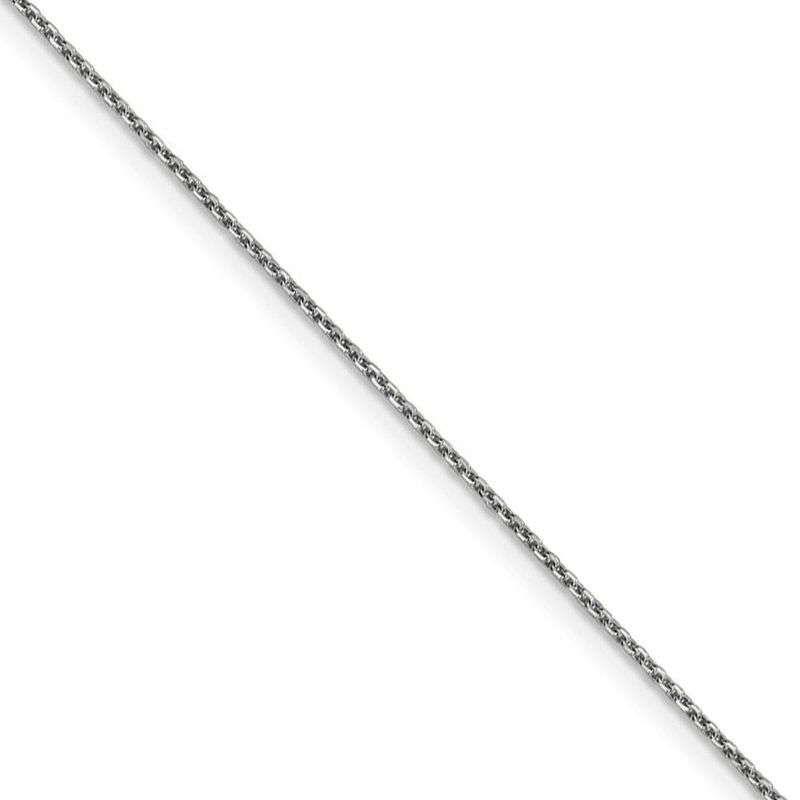 0.95mm, 14k White Gold, Diamond Cut Cable Chain Necklace, 26 Inch